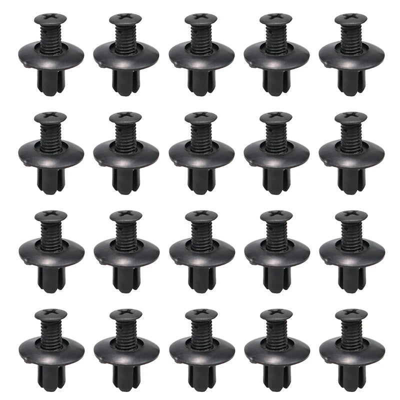 8mm Plastic Rivets Fasteners Screw Car Bumper Fender Black Rivet Car Fastener Clips for Toyota Focus Kia Nissan Yamaha