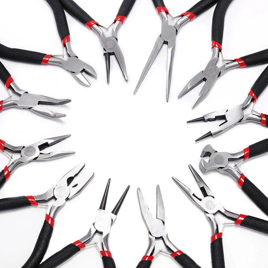 Ferronickel Carbon-Hardened Steel Round Nose End Cutting Jewelry Pliers Tools DIY Equipment Pliers Fit Handcraft Beadwork Rep