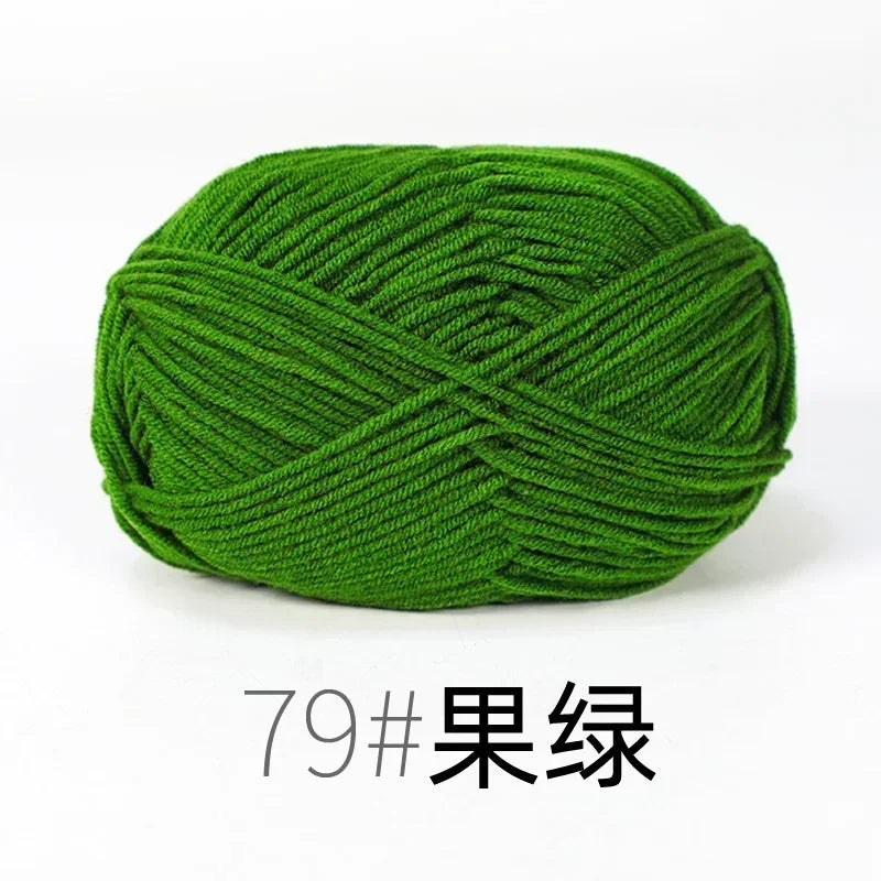 50g 4ply Milk Cotton Knitting Wool Yarn Needlework Dyed Lanas For Crochet Craft Sweater Hat Dolls Sewing Knitting Tools - 79