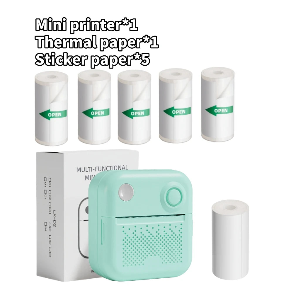 Dolewa D3 Portable Printer Thermal Paper Stickers Paper Mini Printers Labels Maker Printer for Error Printing Photo Printing 