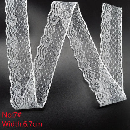 10 Yards 38 Kinds of White Lace Ribbon African Lace Fabric DIY Webbing Decoration Gifts Packing Sewing Clothes Material Craft
