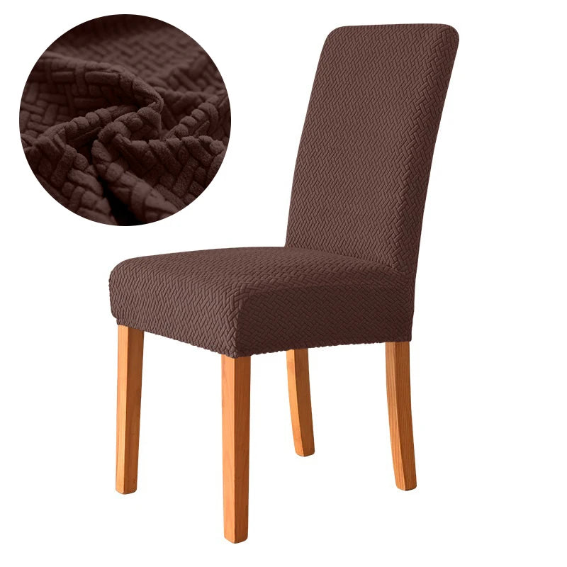 Elastic Dining Room Chair Cover Stretch Thick Jacquard Kitchen Chair Cover Slipcover For Dining Kitchen Hotel Wedding Banquet