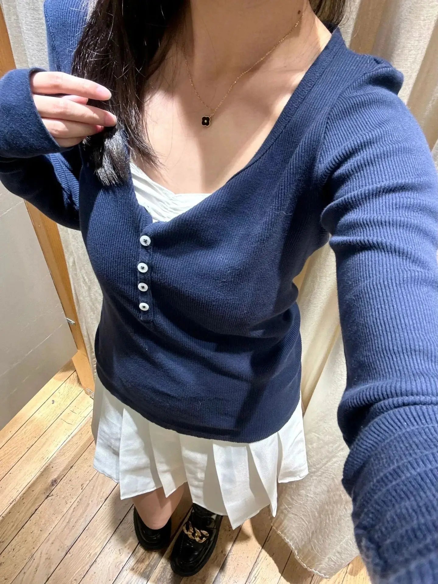 Six Buttons Ribbed Long Sleeve T-shirts Women Spring Round Neck Cotton Slim Tee Top Female Sweet Cute Pink Tshirt Y2k Tops Ne