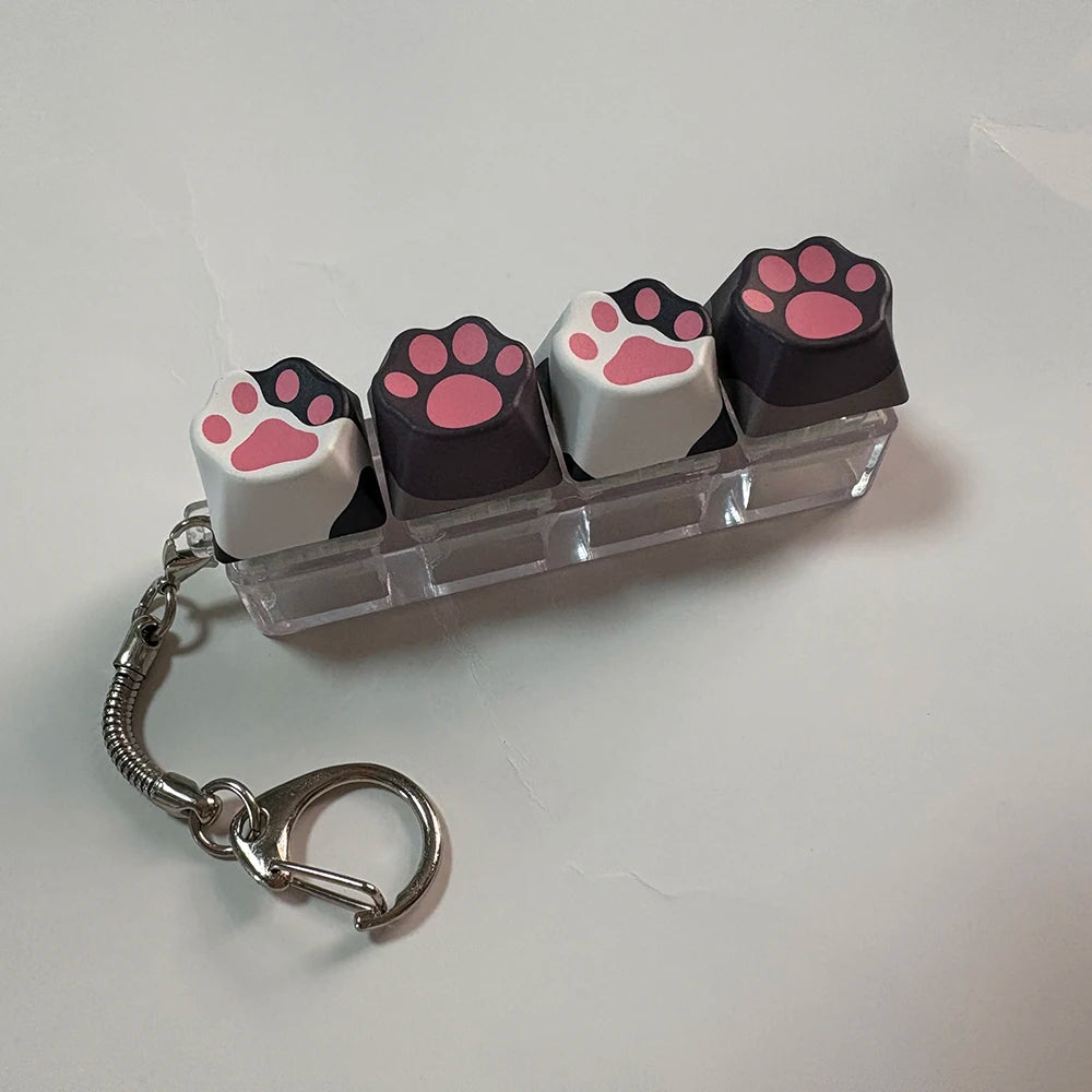 Cat Claw Keychain Key Ring Pendant Mobile Phone Backpack Pendant Desktop Accessories Fingertip Office Decompression Press Too