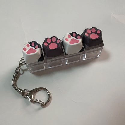 Cat Claw Keychain Key Ring Pendant Mobile Phone Backpack Pendant Desktop Accessories Fingertip Office Decompression Press Too
