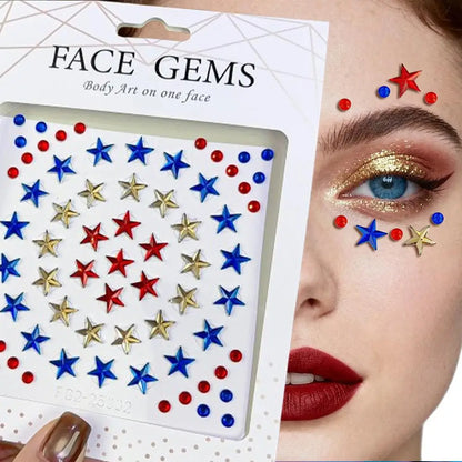 1Sheet 3D Dreamy Shell Pearl Gems Face Stickers Sparkling Mermaid Diamond Temporary Tattoos DIY Body Art Stage Makeup Rhinest