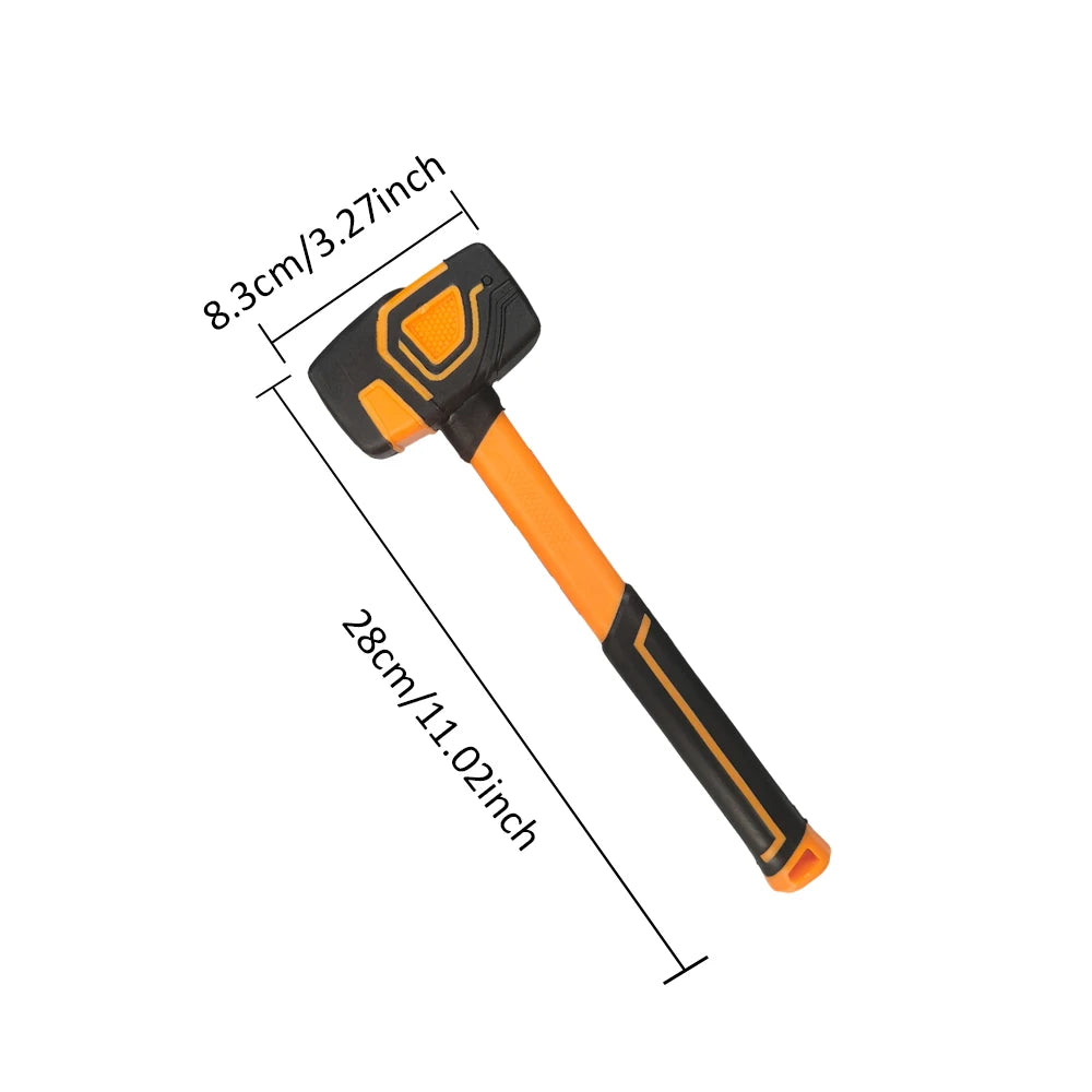 Multifunctional Rubber Hammer Tile Soft Rubber Percussion Hammer Square Hammer Construction Worker Professional Hand Tool - S