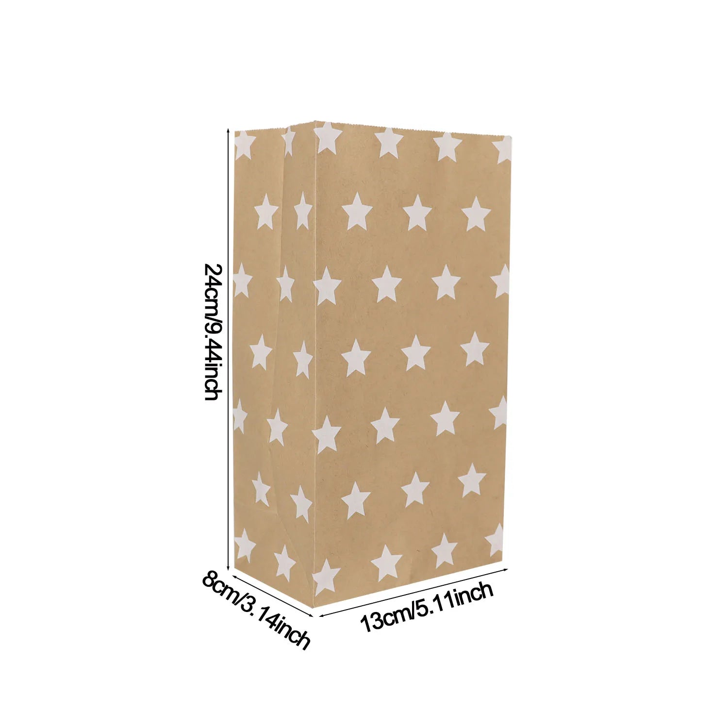 6/12/24pcs Mixed Style Kraft Craft Paper Bags Wave Dot Candy Cookie Packaging Bag Birthday Party Supplies Wedding Guest Gift 