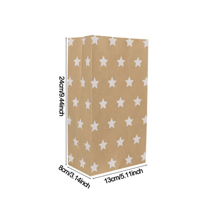 6/12/24pcs Mixed Style Kraft Craft Paper Bags Wave Dot Candy Cookie Packaging Bag Birthday Party Supplies Wedding Guest Gift 