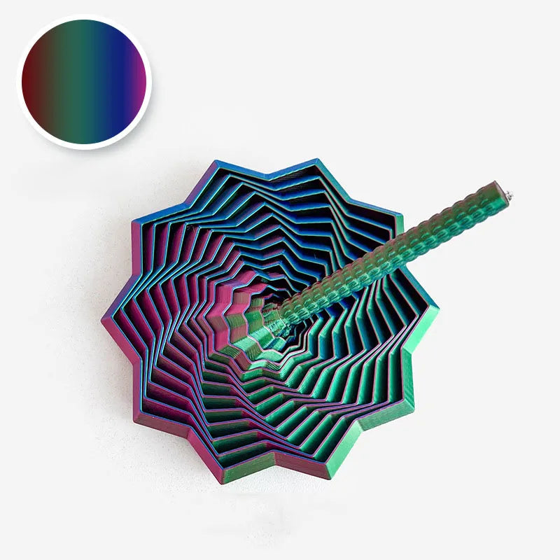 3D Printing Expanded Sensory Fidget Star Model Visual Illusion Hexagon Whirling Spiral Ornaments Stress Relief Board Game - C