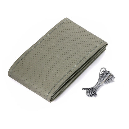 Car Steering Wheel Cover Needles And Braid Thread Artificial Leather Car Covers Suite 3 Color DIY Texture Soft Auto Accessori