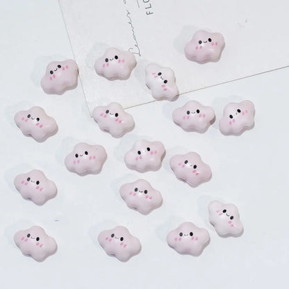 10pcs Colorful Chubby Smiling Cloud White Ceramic Beads DIY for Jewelry Making Bracelets Accessory Bead