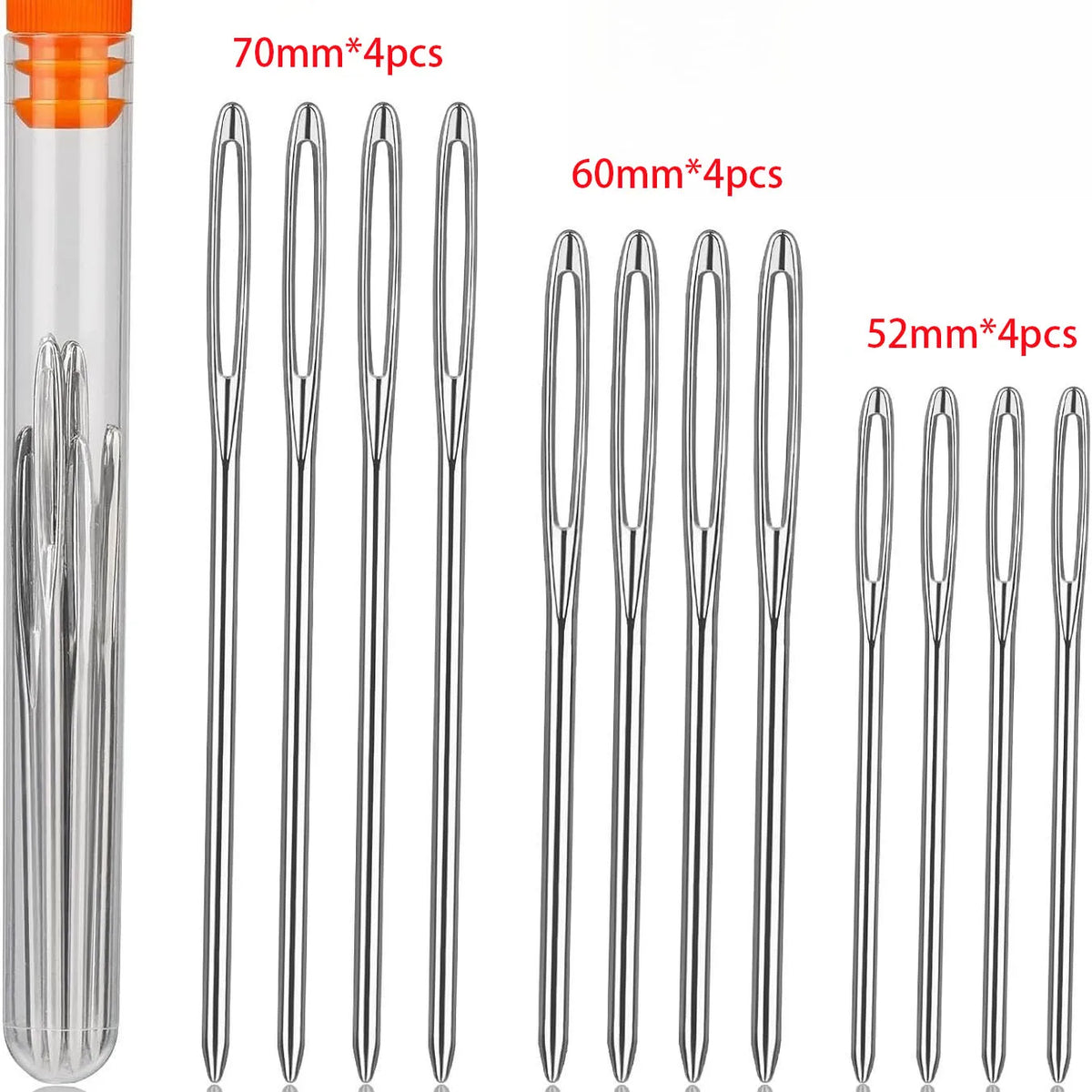 Large Eye Hand Sewing Needles Kit, Big Eye Stitching Needles for Yarn, Embroidery & Jewelry Beading, Household Sewing Acce - 