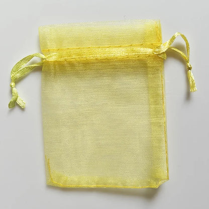 25/50/100pcs Organza Gift Bag Multicolor Drawstring Pouches For Candy Jewelry Bag Packing Wedding Gift Bags Organza Bag - Yel