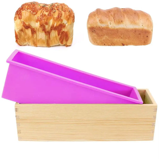 1200ml Silicone Soap Mold Wooden Box Reusable Soap Making Mold Rectangular Shape DIY Handmade Rectangle Soap Mold