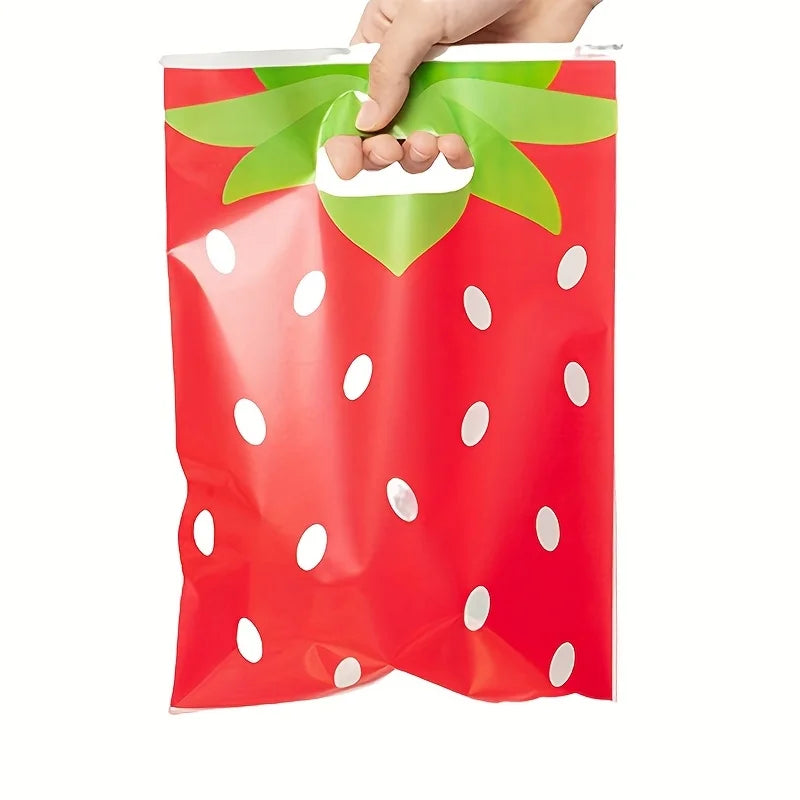 30pcs Strawberry Print Gift Bags Birthday Party Favor Bags Holiday Souvenir Bags