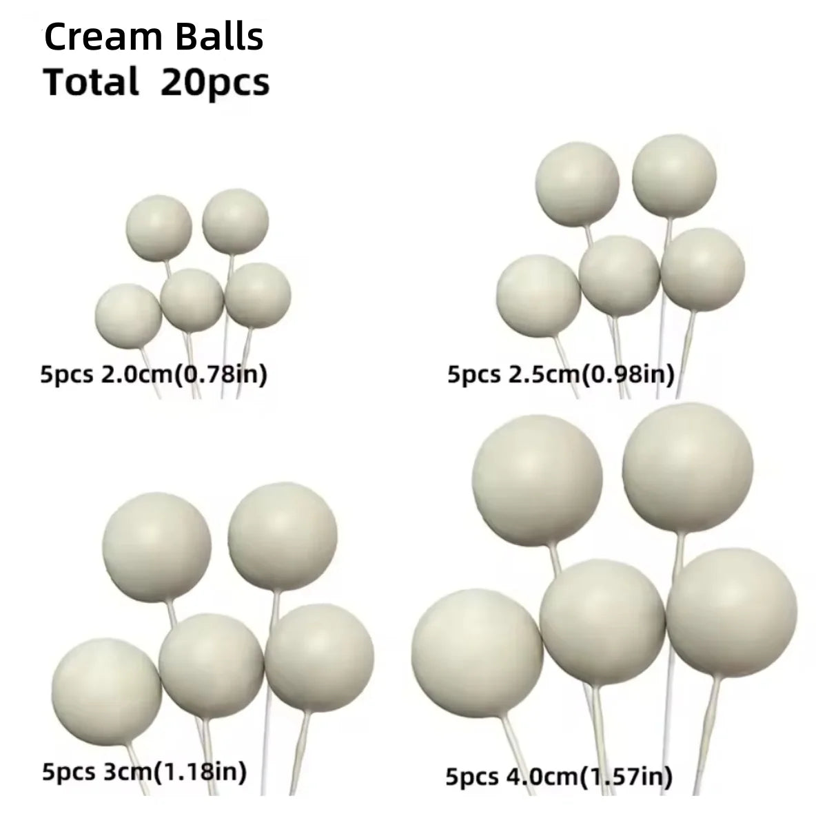 20 Pcs Ball Cake Topper Decorations Mini Balloons Cake Topper Sticks Gold Balls Cake Picks Cake Topper Balls Cake Decorations