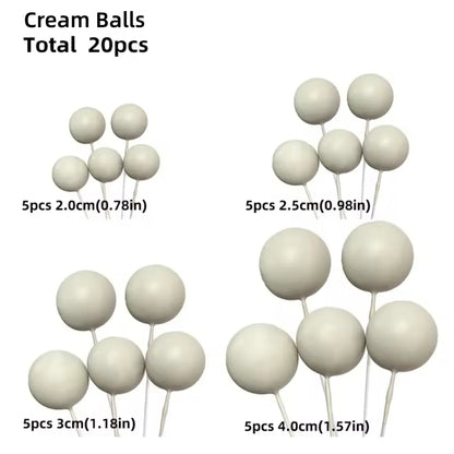 20 Pcs Ball Cake Topper Decorations Mini Balloons Cake Topper Sticks Gold Balls Cake Picks Cake Topper Balls Cake Decorations