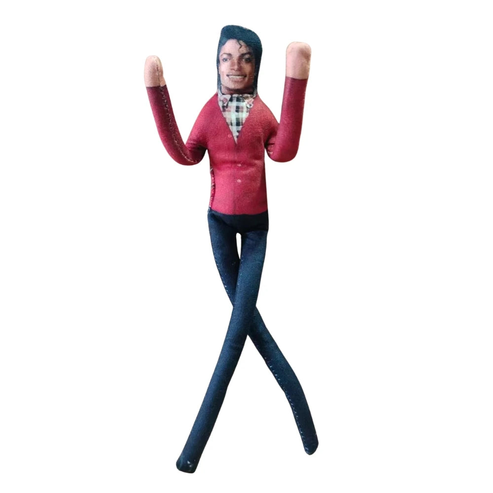 New Style Michael Jackson Cosplay Prop Doll Plush Stuffed Figure Dolls Room Decoration Abstract Joint Mobility Props Gift - E