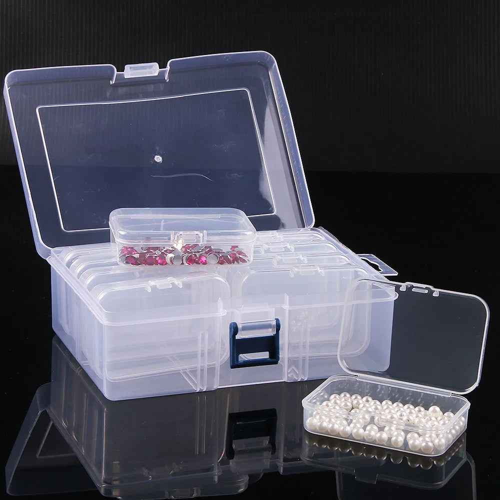 New Large 4/10/12/26 Slots Diamond Painting Storage Box Nail Art Jewelry Mosaic Storage Container, Multifunctional Storage Ca