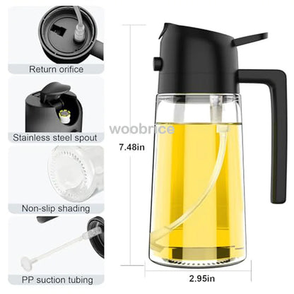 2in1 Kitchen Spray Oil Dispenser Oil Sprayer Polisher Or Only Brush Spray for Air Fryer Salad Grilling Roasting Cooking Kitch