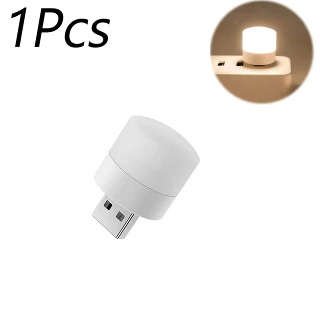 10/1PCS USB Night Light Mini LED Night Light USB Plug Lamp Power Bank Charging USB Book Lights Round Reading Eye Protection L