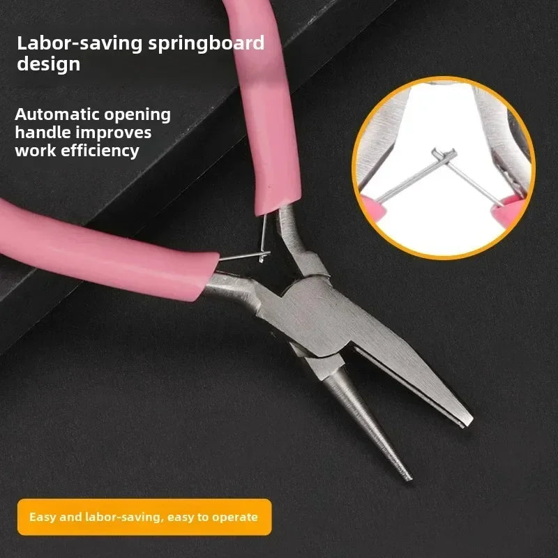 Needle pliers DIY hand accessories tools 5 inch mini pliers,wire winding pliers,jewelry pliers, half groove and half round mo