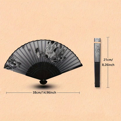 1pc-Multi-colored hand folding fan, bamboo folding fan, hand folding fan for church wedding gifts, party