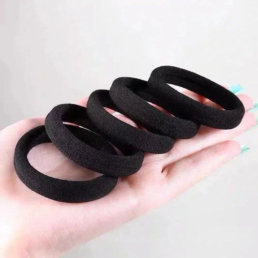 High Elastic Hair Bands for Women Girls Black Basic Hair Tie Headband Simple Ponytail Holder Headwear Hair Accessories