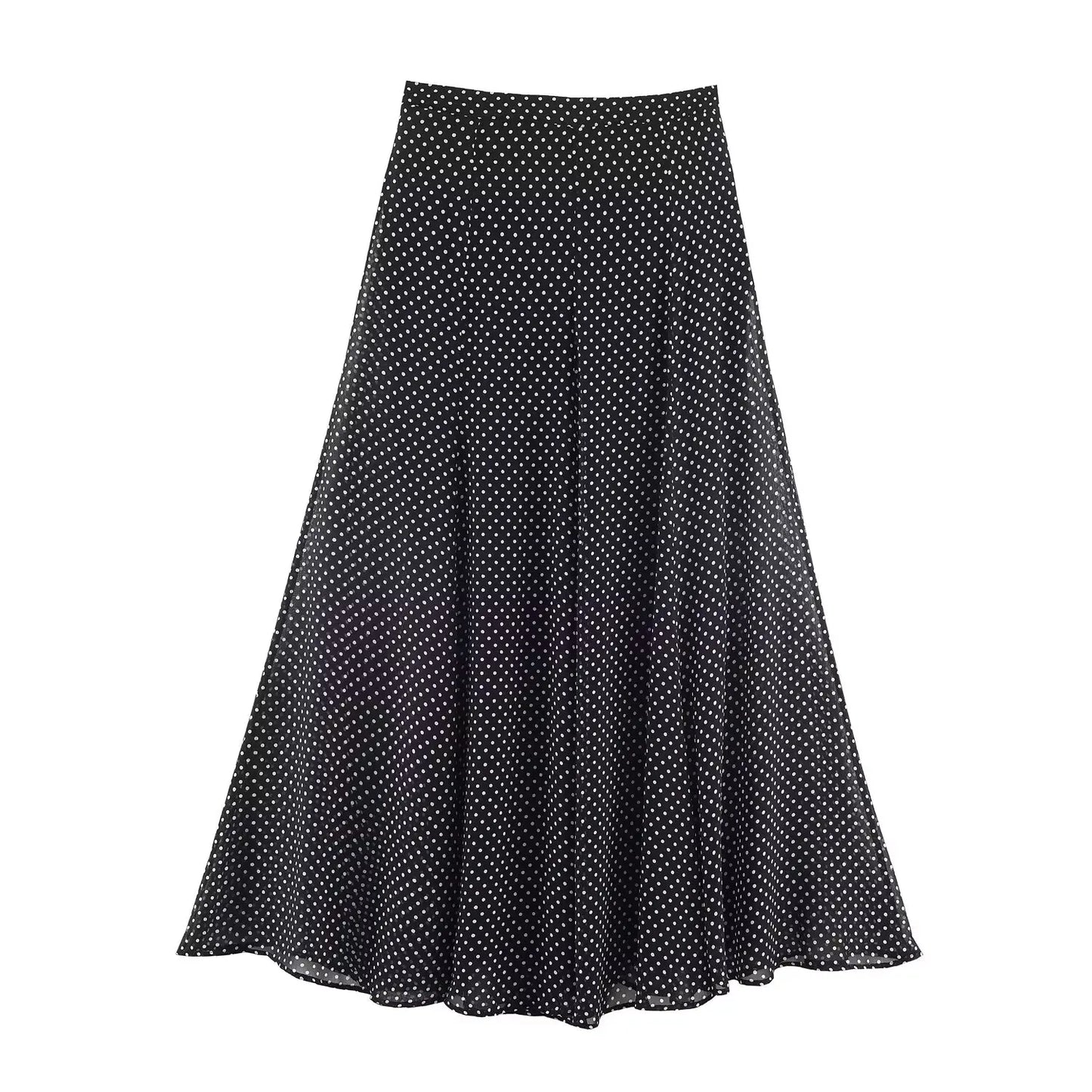 KONDALA Vintage Polka Dot Women Sets Chiffon Bow Tie Loose Blouses Loose Long Skirts Fashion 2026 Spring Summer Holiday Suits