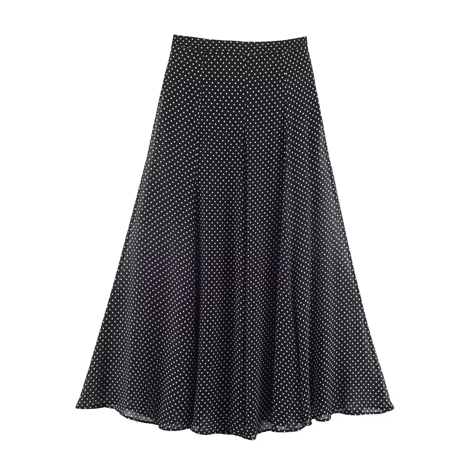KONDALA Vintage Polka Dot Women Sets Chiffon Bow Tie Loose Blouses Loose Long Skirts Fashion 2026 Spring Summer Holiday Suits