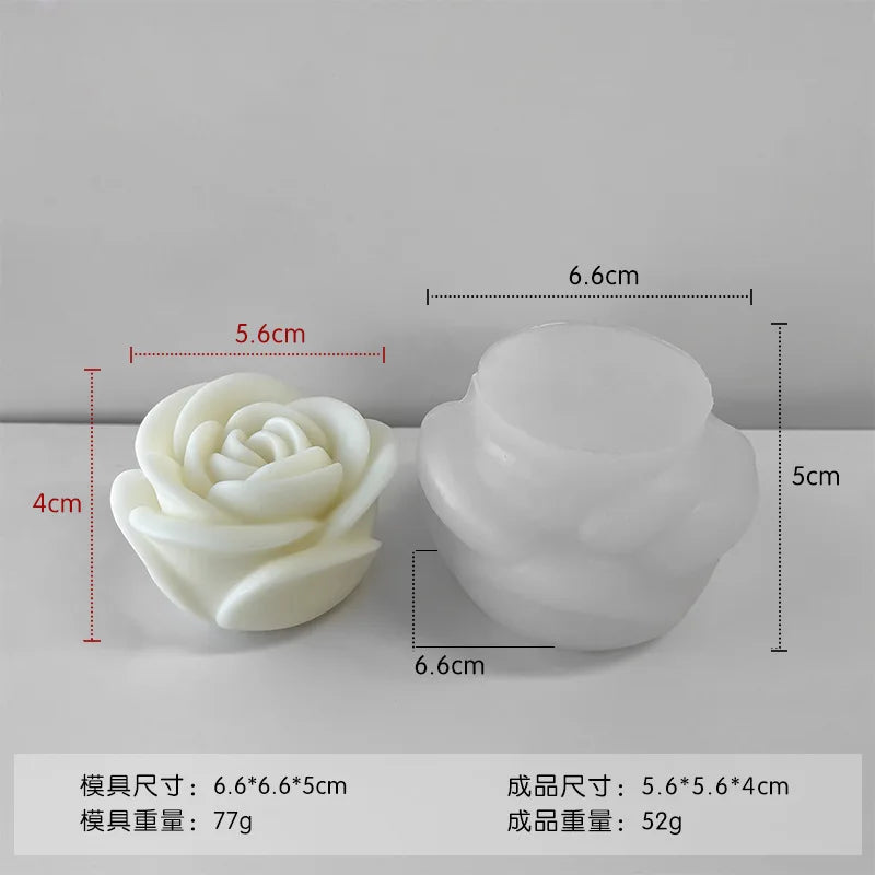 Valentine's Day Flower Silicone Candle Mold 3D Peony Flower Soap Gypsum Craft Mould DIY Chocolate Cake Baking Tool Wedding Gi