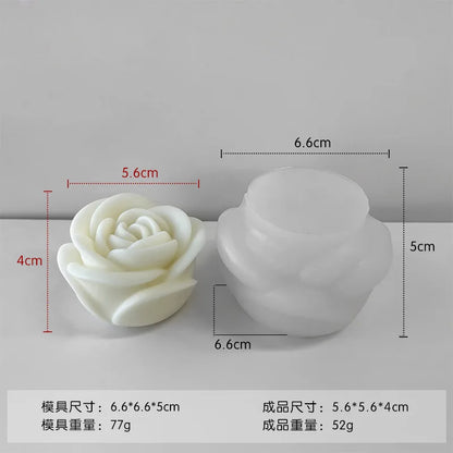 Valentine's Day Flower Silicone Candle Mold 3D Peony Flower Soap Gypsum Craft Mould DIY Chocolate Cake Baking Tool Wedding Gi