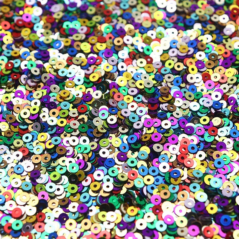 10g Solid Color Sequins Flat Round Pvc Clothing and Shoes Accessories DIY Hand-embroidered Flat Pieces 3mm 4mm 5mm 6mm
