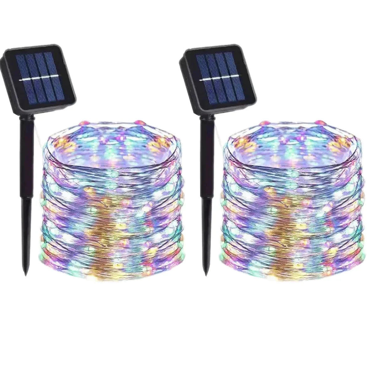 1 2 3 4 5Packs Solar Led Fairy Light Outdoor Christmas Lights 8Modes Copper Wire Lights Waterproof Garden Tree Patio Decor - 