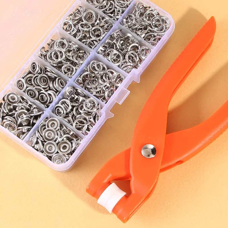 Snap Button Kit With Hand Pressure Pliers 50pcs 100pcs Snaps , Metal Snaps For Sewing, Sewing Snaps For DIY Crafts Clothes Ha