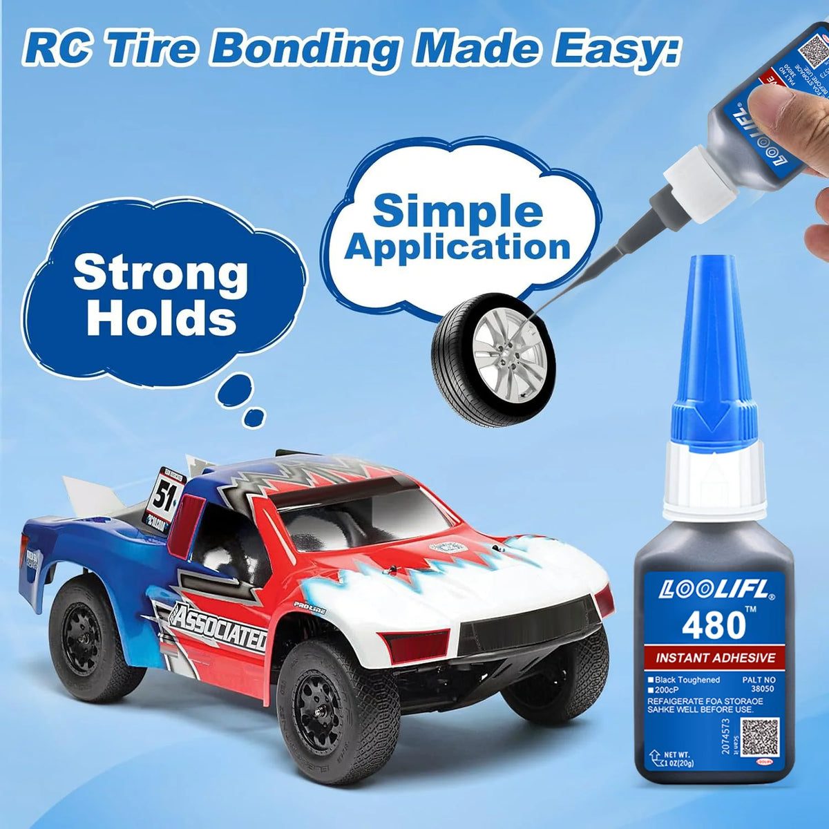 480 Black Rubber Glue Super Strong Adhesive for 10 Seconds, Used for Tire Repair, Black Object Repair and 'Black Integration'