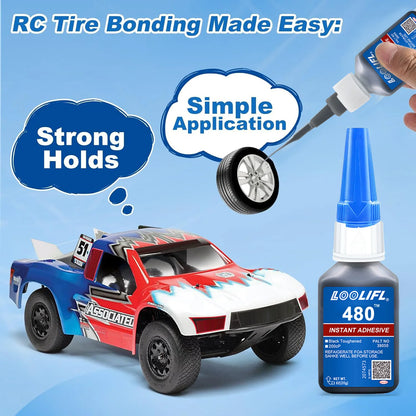 480 Black Rubber Glue Super Strong Adhesive for 10 Seconds, Used for Tire Repair, Black Object Repair and 'Black Integration'