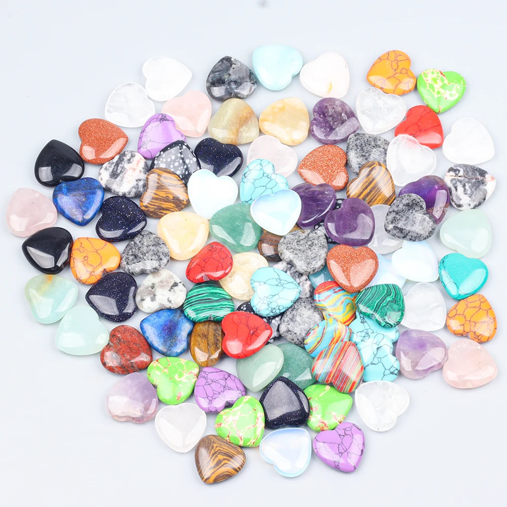 10/20/30PCS 20MM Heart Shape Stone Crystal Amethyst Love Healing Stones Irregular Mineral Gravel Specimen for Home Garden Dec