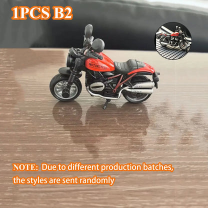 1PCS Motorcycle Model Toys Mini Vehicles Decoration Accessories for Boy Gift Alloy Car Children Birthday Gifts - red