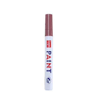 Car Paint Pen Waterproof Car Wheel Tire Oily Painting Mark Pen Auto Rubber Tyre Tread CD Metal Permanent Paint Marker - Brown