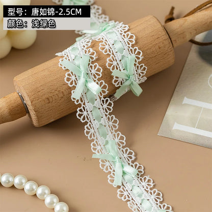 2Meters Bow Decorative Lace Trim Ribbons For Crafts Party Dress Sewing Diy Supplies Handmade Fabric Gift Wrapping Trimming Bl