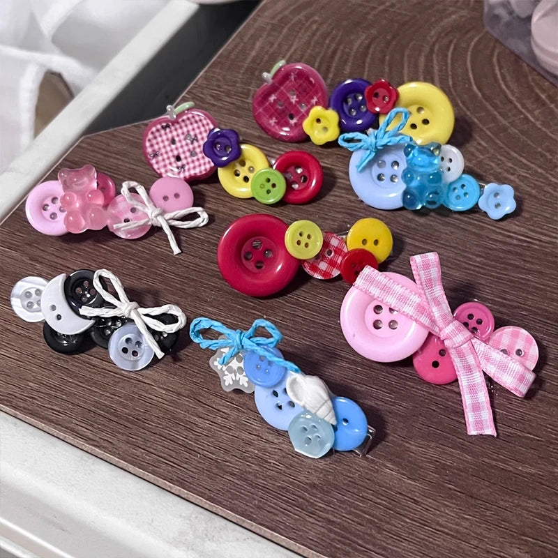 10-100pcs Korean style Cream Color Plastic Buttons Crafts DIY Scrapbooking Cute Sewing Button Apparel Accessories Randomly