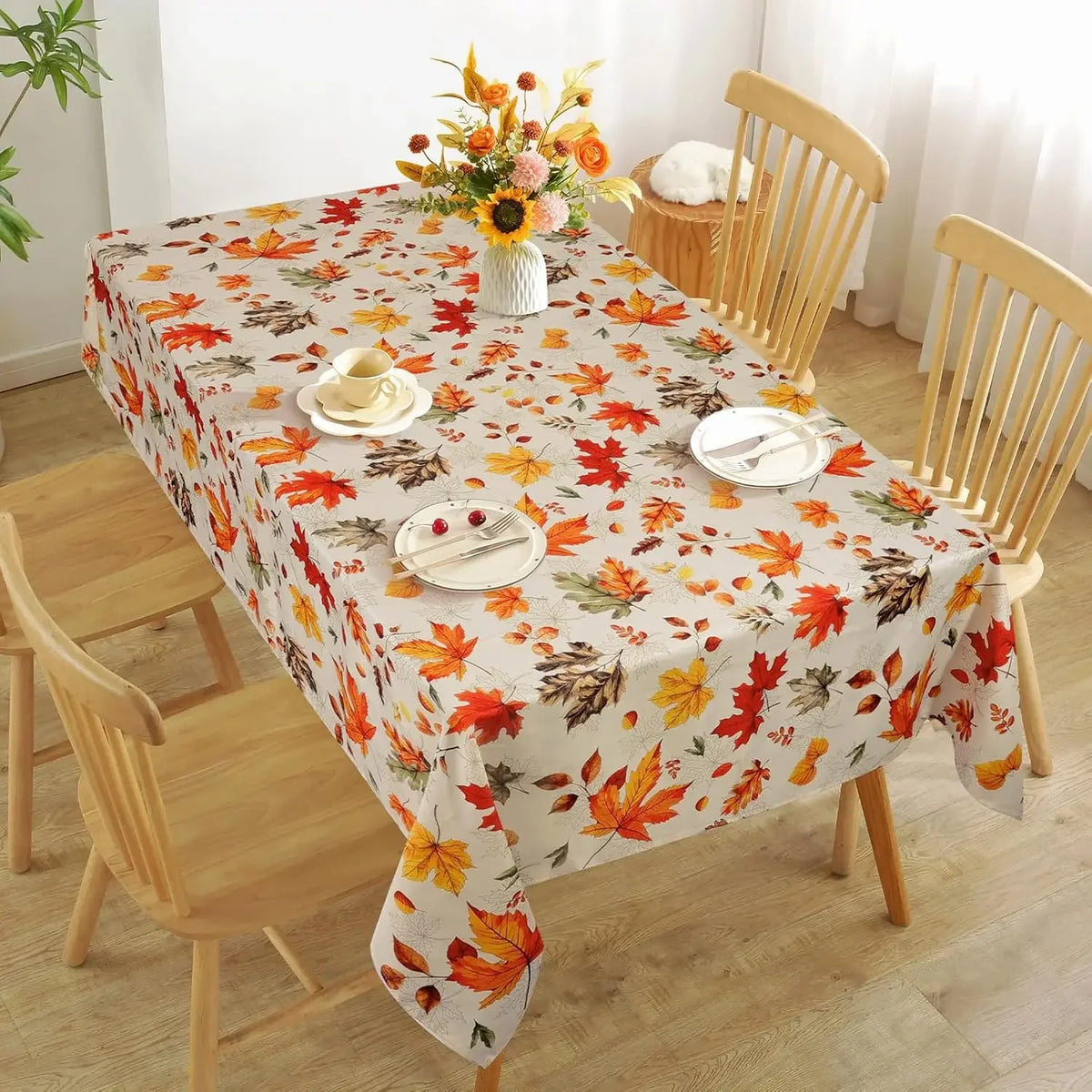 Autumn Maple Leaf Rectangle Tablecloth Table Decor Thanksgiving Waterproof Table Cloth for Wedding Party Thanksgiving Decorat