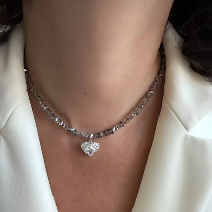 Design Exaggerated Baroque Transparent Crystal Chain With Sexy Zircon Cross Pendant Necklace For Women Wedding Praty Gift - Q