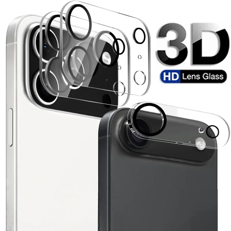 1-5Pcs Tempered Glass for iPhone 17 16 15 14 13 Pro Max Plus Mini Camera Lens Protector Black Circle Protective Lens Film Cov