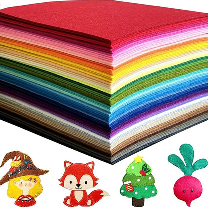 40/20/10Pcs New Felt Fabric Sheet Assorted Color Patchwork Sewing DIY Craft Squares Nonwoven 1mm Thick Handmade Fabric Weavin