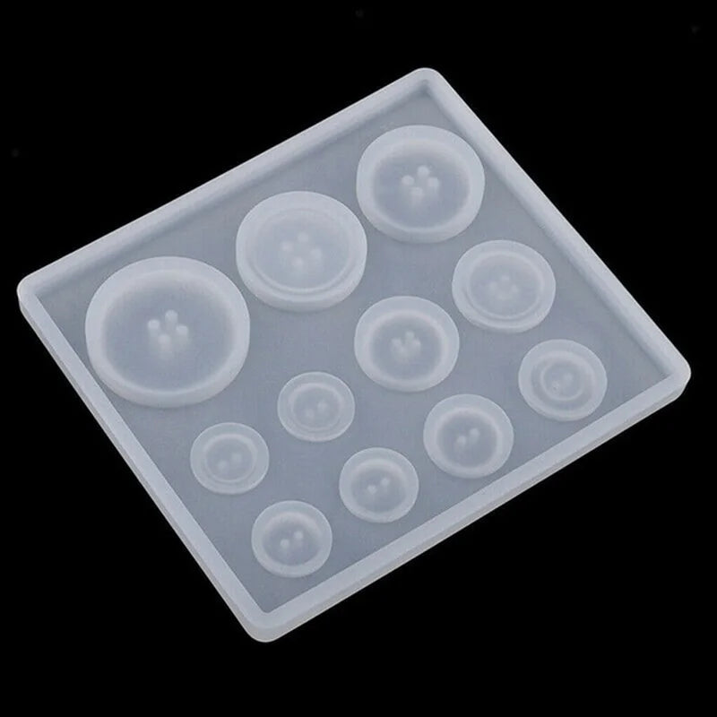 Button Mold with Hole Mold Non-stick Art Mold Decoration Cake Baking Tools DIY Silicone Mold Resin Button