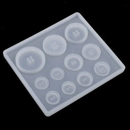 Button Mold with Hole Mold Non-stick Art Mold Decoration Cake Baking Tools DIY Silicone Mold Resin Button