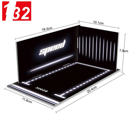 Diorama 1 32 Model Parking Space Diecast Car Miniature Cars Alloy Model PVC Board Scene Garage Background Wall DIY Ornament
